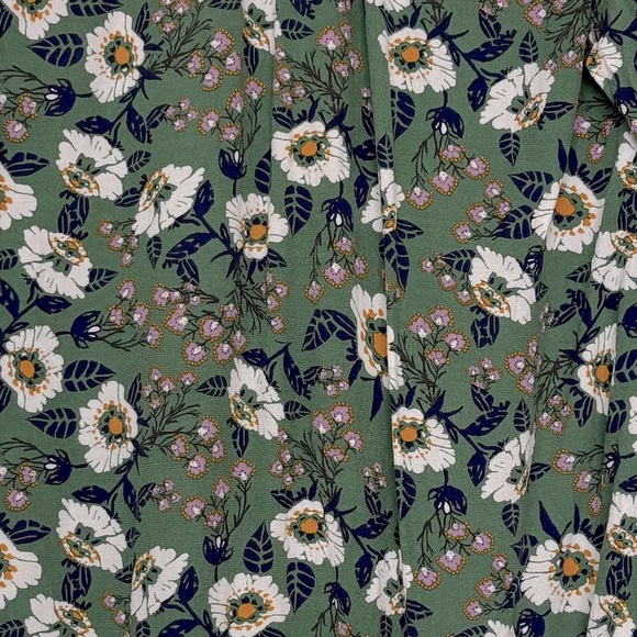 Free People Green Floral Print Gauzy BoHo Top Size XS - Picture 6 of 6